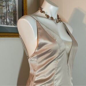 Champange Satin Panang Midi Dress by Chrissy Teigen x REVOLVE Extra Small NWT 🍾